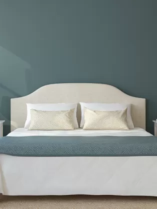 Grey and light blue bedroom colour idea  
