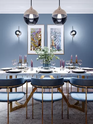 Royal blue dining room idea