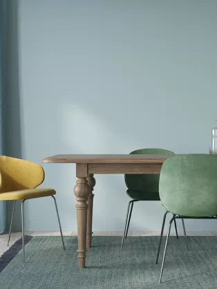 Monochromatic green dining room idea  
