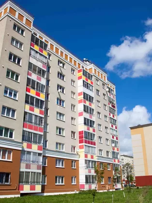 Residential complex with warm colours 