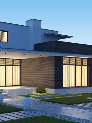 White villa with minimalist design