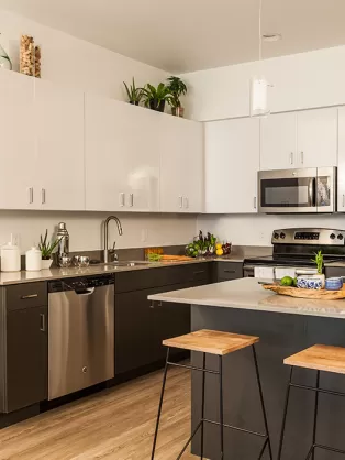 Modern white kitchen design 