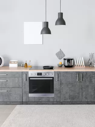 One-tone kitchen room design 