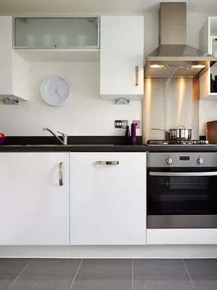 Pristine white kitchen design idea