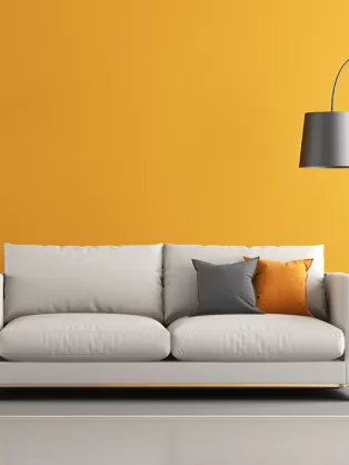 Yellow living room design idea