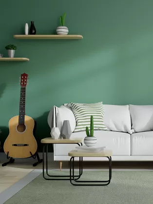 Gorgeous green living room design 