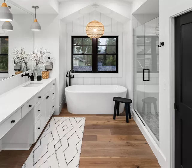 Light and bright bathroom space  