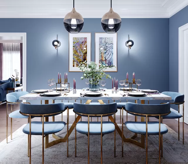 Royal blue dining room idea