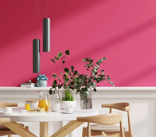 Pink splash dining room idea  