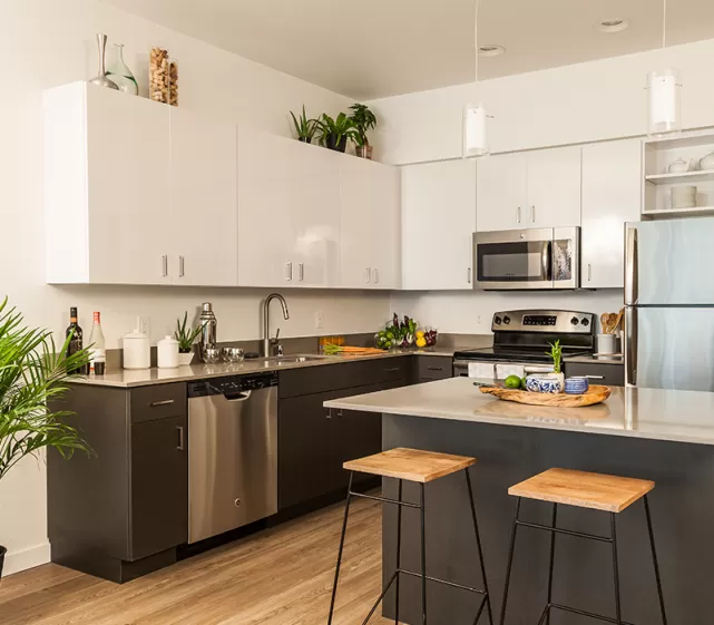 Modern white kitchen design 