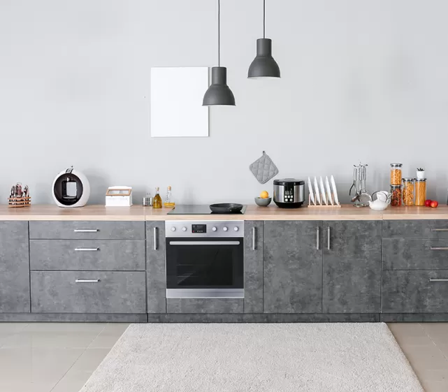 One-tone kitchen room design 