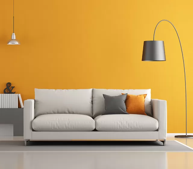 Yellow living room design idea